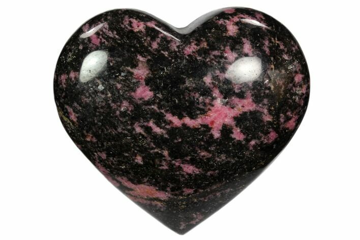 Polished Rhodonite Heart - Madagascar #117354
